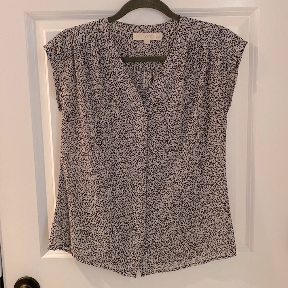 LOFT Cap Sleeve Printed Blouse